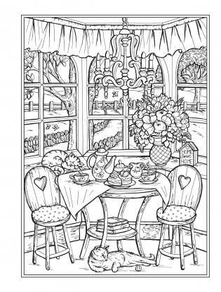Creative Haven Country Kitchen Charm Coloring Book фото книги 10