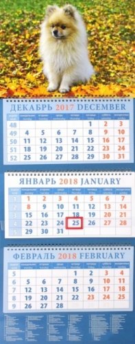 Календарь квартальный на 2018 год "Год собаки. Померанский шпиц" фото книги