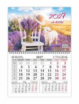 Календарь настенный квартальный на 2027 год. "Лаванда" фото книги 3