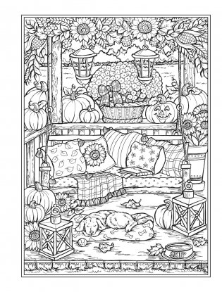 Creative haven autumn harvest coloring book фото книги 12