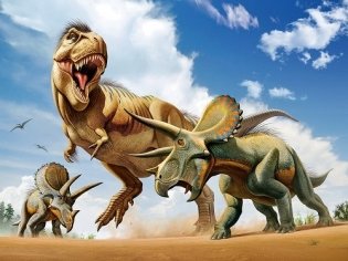 Стерео пазл "Тираннозавр против трицератопса" фото книги 2