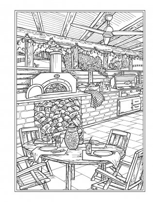 Creative Haven Country Kitchen Charm Coloring Book фото книги 8