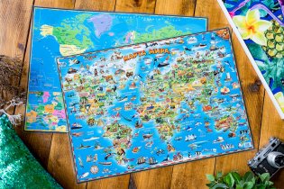 Детская карта мира, двусторонняя (настольная) фото книги 3