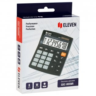 Калькулятор настольный Eleven SDC-805NR, 8 разр., двойное питание, 127х105х21 мм, черный. Арт. SDC-805NR фото книги 5