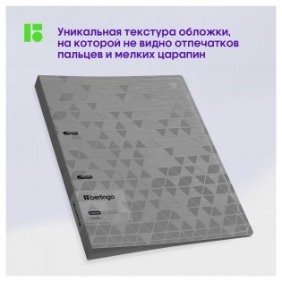 Папка на 2 кольцах Berlingo Metallic, 24 мм, 1000 мкм, серебряный металлик, D-кольца, с внутр. карманом. Арт. RB4_2D396 фото книги 2