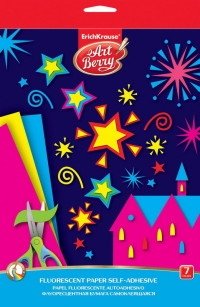 Бумага флуоресцентная мелованная самоклеящаяся "ArtBerry", В5, 7 листов, 7 цветов фото книги