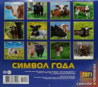 Календарь настенный перекидной на 2021 год с символом года (в ассортименте) фото книги 3