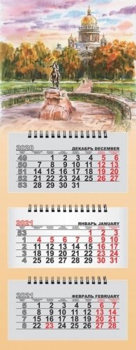 Календарь на 2021 год "Санкт-Петербург. Медный всадник. Акварель" (КР29-21003) фото книги