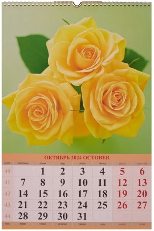 Календарь настенный на спирали на 2024г "Цветы" (320х480мм) фото книги 4