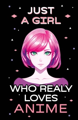 Скетчбук. Just A Girl Who Loves Anime (темный) (138х212 мм, твердый переплет, 96 стр., офсет 160 гр.) фото книги