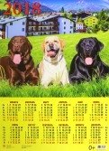 Календарь настенный на 2018 год "Год собаки. Три лабрадора" фото книги