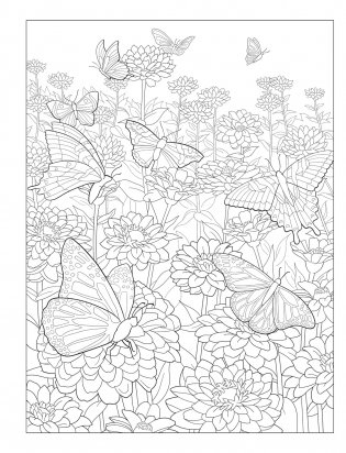 Creative Haven Gorgeous Gardens Coloring Book фото книги 12