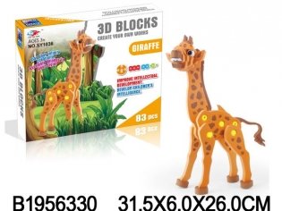 Конструктор пластиковый 3D "Жираф" (83 детали) фото книги