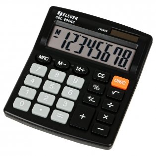 Калькулятор настольный Eleven SDC-805NR, 8 разр., двойное питание, 127х105х21 мм, черный. Арт. SDC-805NR фото книги