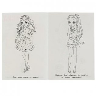 Подружки принцессы. Раскраска фото книги 2