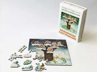 Фигурный деревянный пазл "Пряничное настроение", 50 элементов фото книги