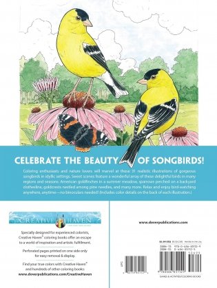 Creative Haven Glorious Songbirds Coloring Book фото книги 2