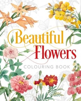 Beautiful flowers colouring book фото книги