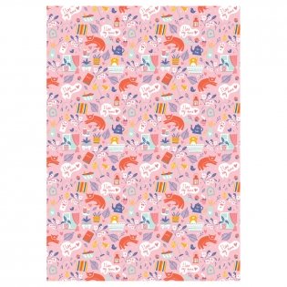 Упаковочная бумага глянц. 70х100 см, MESHU "Cozy home", 80 г/м2, ассорти, 4 дизайна. Арт. 852 фото книги 2