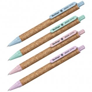 Ручка шариковая автоматическая Berlingo "Green Series" 0,7 мм, синяя, корпус с пробковым покрытием. Арт. CBm_70236 фото книги