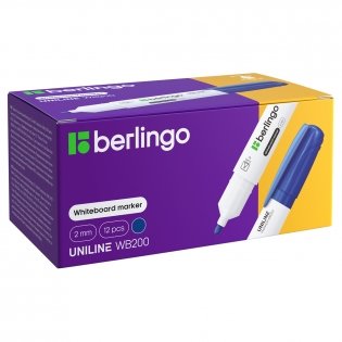 Маркер для белых досок Berlingo "Uniline WB200" синий, пулевидный, 2 мм. Арт. PM6213 фото книги 3