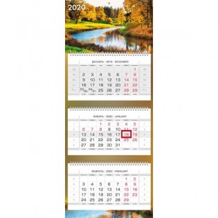Календарь квартальный на 2020 год "Люкс. Золотая осень" фото книги