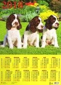 Календарь настенный на 2018 год "Год собаки. Три щенка спаниеля" фото книги