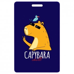 Обложка-карман для карт и пропусков OfficeSpace "Капибара", 95х65 мм, ПВХ, ассорти. Арт. PC_55425 фото книги 4