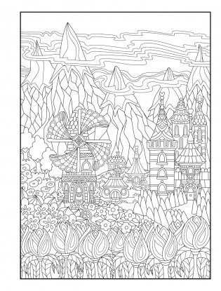 Creative Haven Whimsical Houses Coloring Book фото книги 12