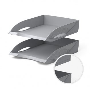 Лоток для бумаг горизонтальный "Rainbow", серый фото книги 4