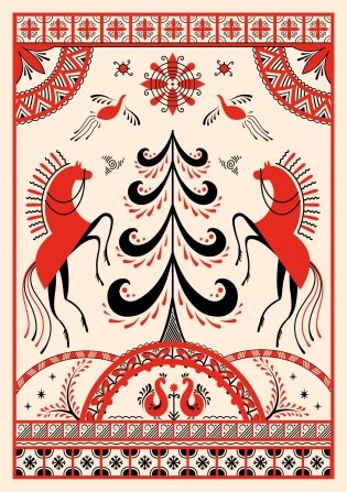 Блокнот Жили-были. Мезенская роспись «Кони» (формат А5, 144 стр., блинтовое тиснение, тонированный блок) фото книги