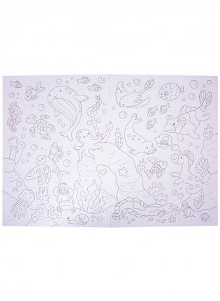 Раскраска-виммельбух. Волшебные зверята фото книги 4