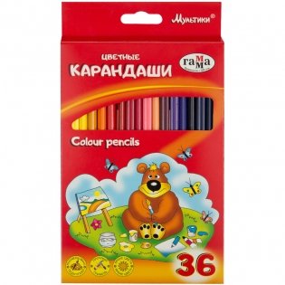 Карандаши цветные "Мультики", 36 цветов фото книги