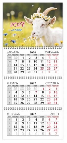Календарь настенный квартальный на 2027 год. "Лето" фото книги