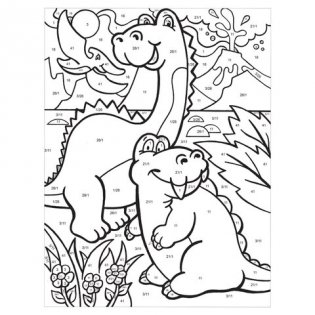 Раскраска по номерам "Динозавры", А4, с акриловыми красками фото книги 4