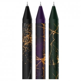 Ручка шариковая автоматическая Berlingo "Golden Shade" синяя, 0,7мм, рисунок на корпусе, soft touch, ассорти фото книги 2