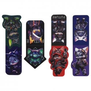 Закладки магнитные для книг, 4 шт., MESHU "Будущее", матовая ламинация, фольга. Арт. MS_66064 фото книги 6