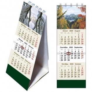 Календарь-домик настольный на 2020 год "Природа", 210x70 мм фото книги