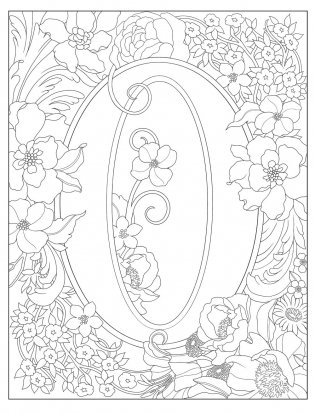 Creative Haven Beautiful Floral Alphabet Designs coloring book фото книги 5