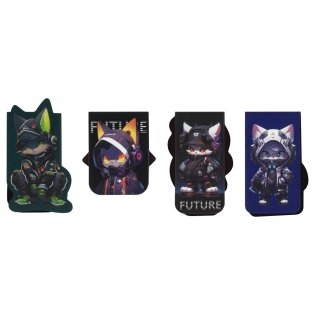 Закладки магнитные для книг, 4 шт., MESHU "Будущее", матовая ламинация, фольга. Арт. MS_66064 фото книги 5