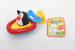 Заводная игрушка для купания "Пингвинчик в лодке", 15 см фото книги
