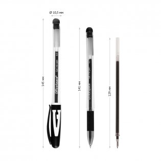 Ручка гелевая OfficeSpace "A-Gel" черная, 0,5 мм, грип. Арт. GPbk_95090 фото книги 3