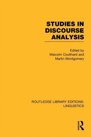 Studies in Discourse Analysis (Rle Linguistics B: Grammar) фото книги