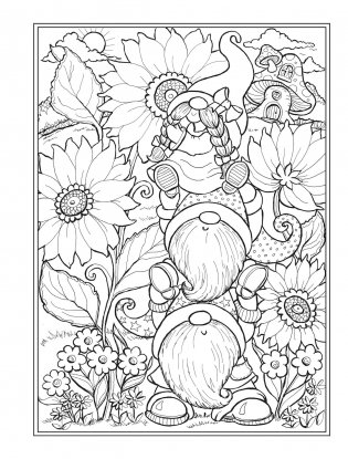 Creative Haven Garden Gnomes Coloring Book фото книги 10