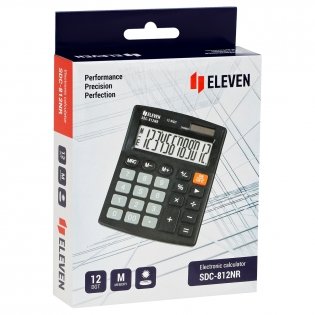 Калькулятор настольный Eleven SDC-812NR, 12 разрядов, двойное питание, 127х105х21 мм, черный. Арт. SDC-812NR фото книги 6