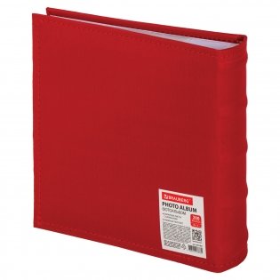 Фотоальбом "Brauberg", на 200 фото, 10х15 см, цвет обложки красный фото книги 4