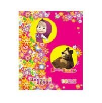 Картон цветной "Маша и Медведь", А4, 10 листов, 10 цветов фото книги