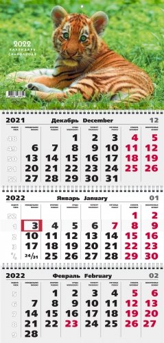 Квартальный календарь на 2022 год "Символ года. 2", 305х680 мм фото книги 2