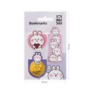 Закладки магнитные для книг, 3 шт., MESHU "Bubble bunny" фото книги 4
