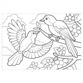 Раскраска по номерам "Птицы", А4, с восковыми мелками, 4 рисунка фото книги 5